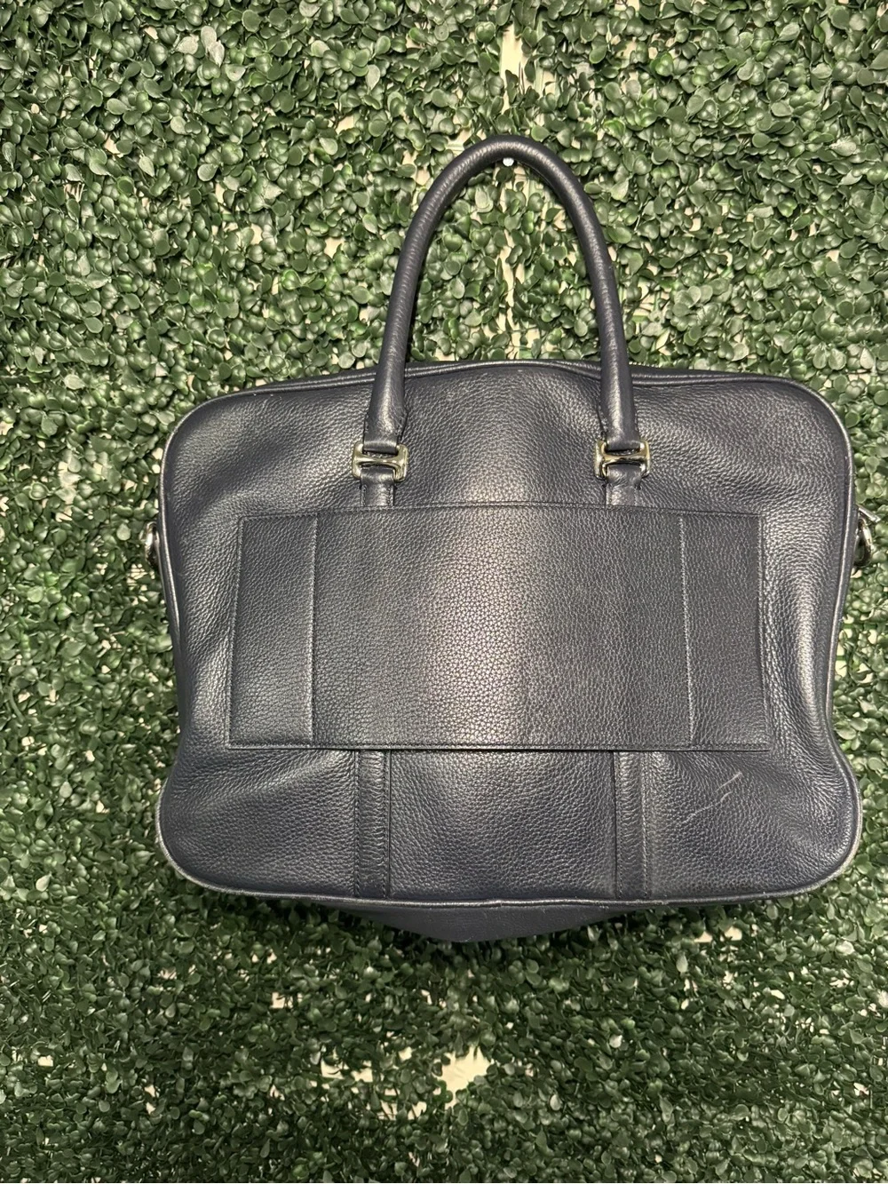 Bally Black Pebbled Leather Briefcase Tote